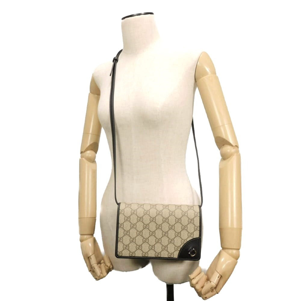 Gucci GUCCI Shoulder Bag GG Emblem Super Calf Black Web 2WAY Supreme Beige 820688 FAD6L 9741 Men's Women's — Like New