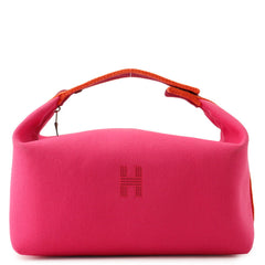 Hermes handbag Bride-à-Black GM hibiscus canvas HERMES pouch — Like New