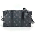 LOUIS VUITTON M69838 Monogram Eclipse Soft Trunk Wallet, Pochette, Long Clutch Bag, Shoulder Canvas, Unisex, Black
