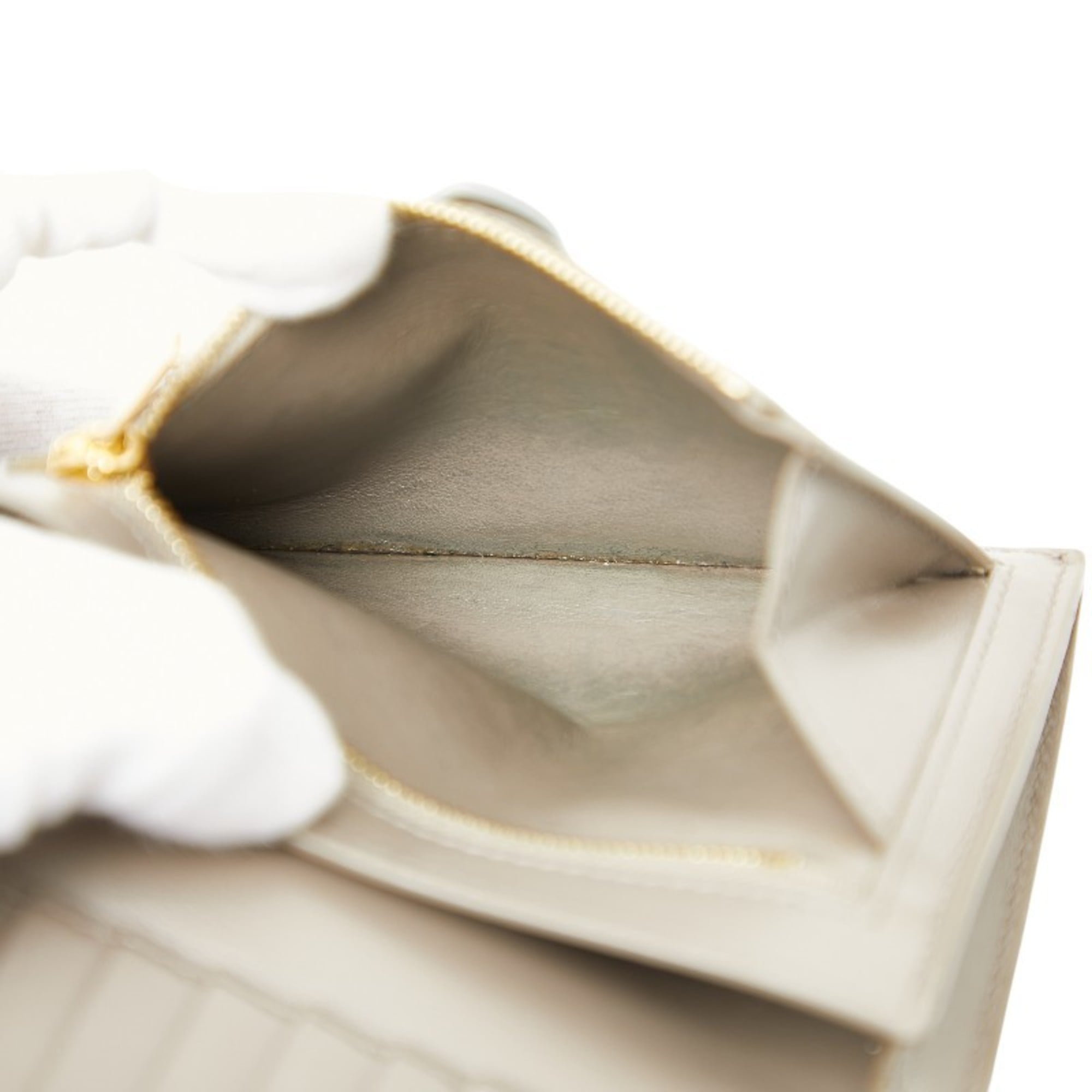 Celine Medium Strap Wallet, Bifold Beige, Blue Leather, Women's, CELINE