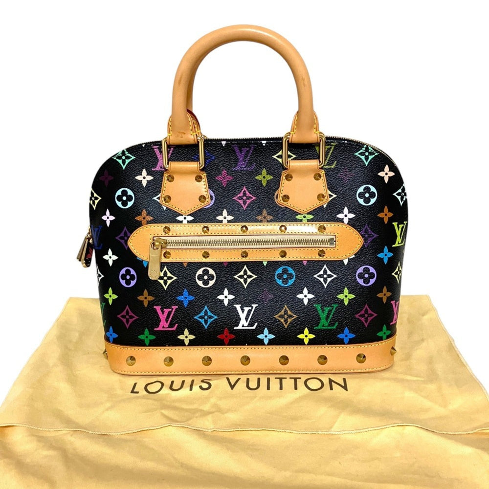 LOUIS VUITTON Alma Monogram Multi Handbag M40444 Black Multicolor Women's — Like New