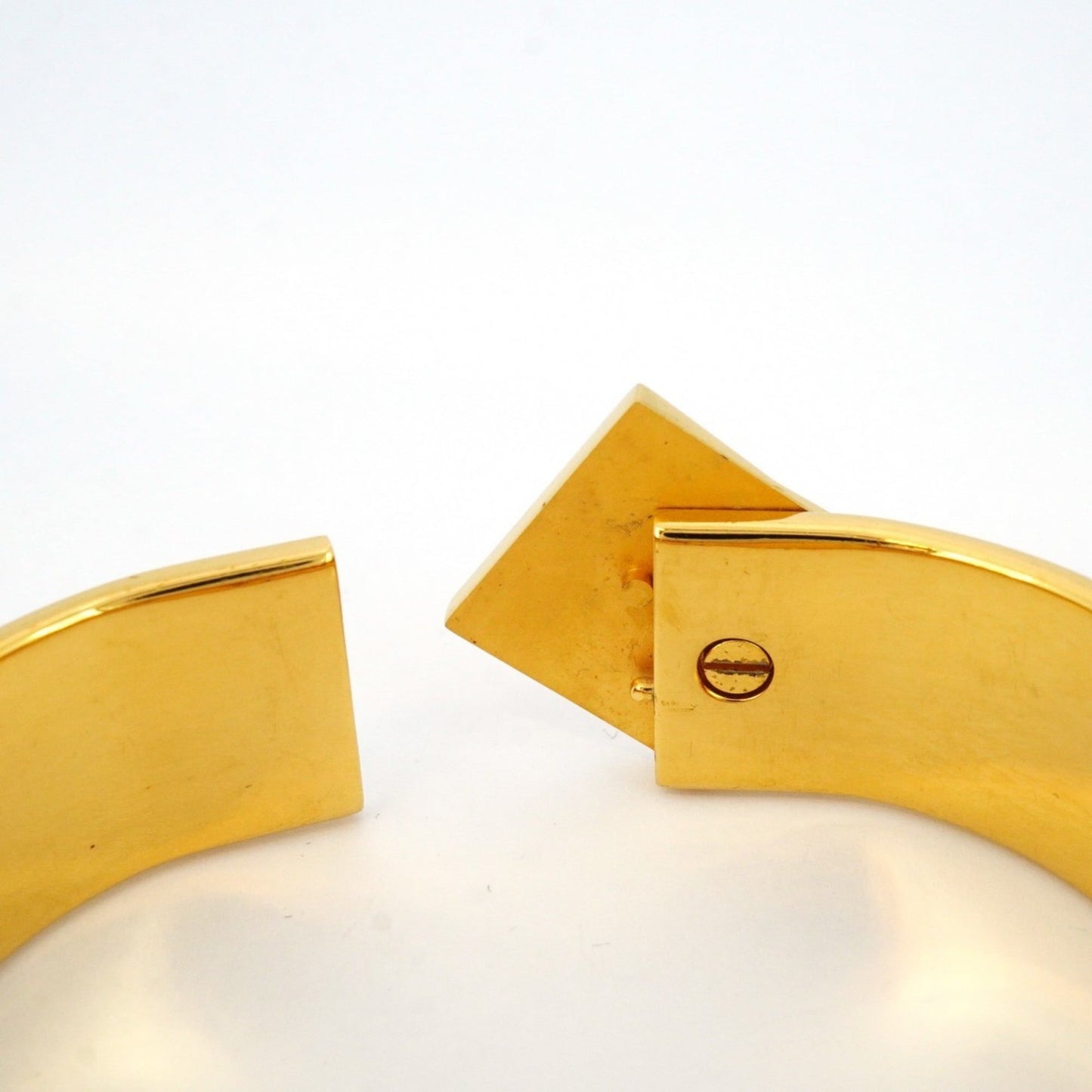 Hermes Click Cluck GM Bangle, GP Plated, Cloisonne, Gold, Green, Multicolor, Women's