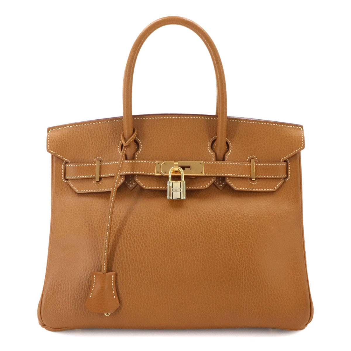 Hermes Birkin 30, Ardennes leather, natural finish, handbag, □B stamp, made in 1998, gold hardware — Like New