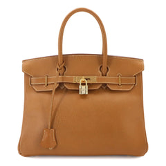 Hermes Birkin 30, Ardennes leather, natural finish, handbag, □B stamp, made in 1998, gold hardware — Like New