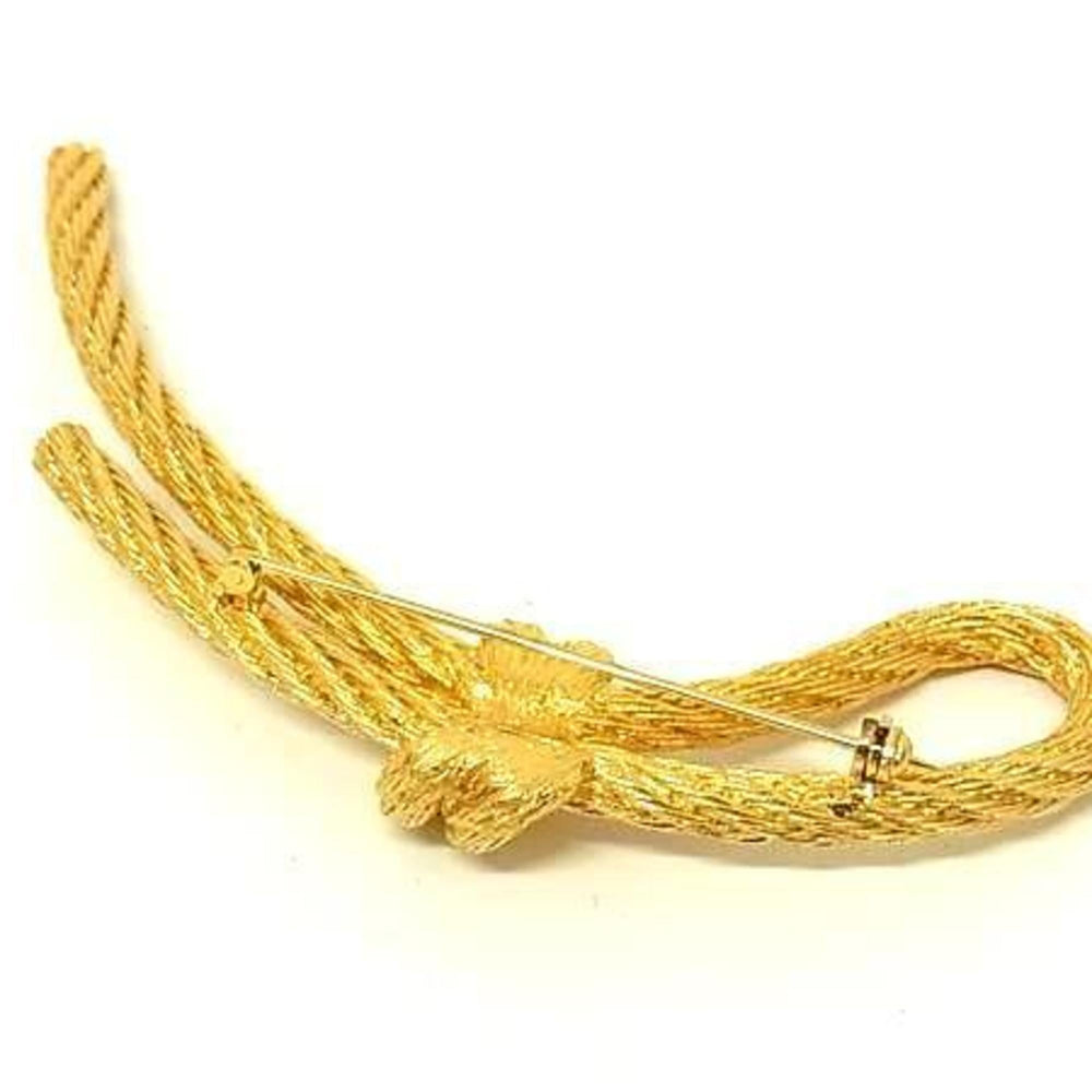 Christian Dior Brooch with Rope Motif in Gold Metal for Women — Like New