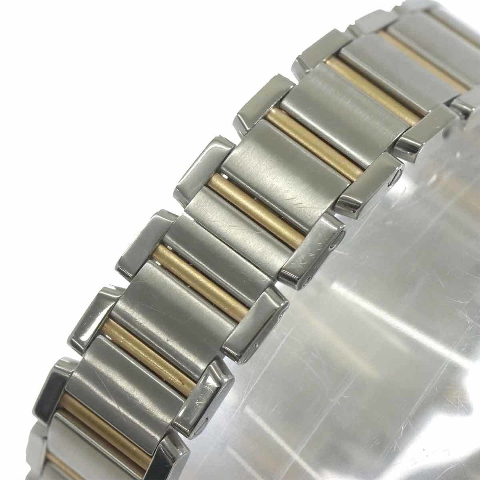 Cartier Tank Francaise SM Two-Tone W51027Q4 Women's Watch Pink Shell 18KPG Gold Quartz — Very Good