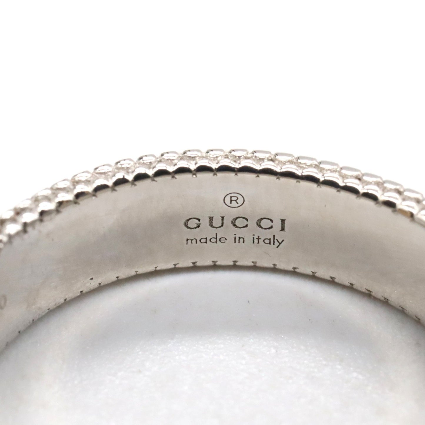 Gucci Icon Ring, 18K White Gold with Diamonds, Silver, for Men and Women