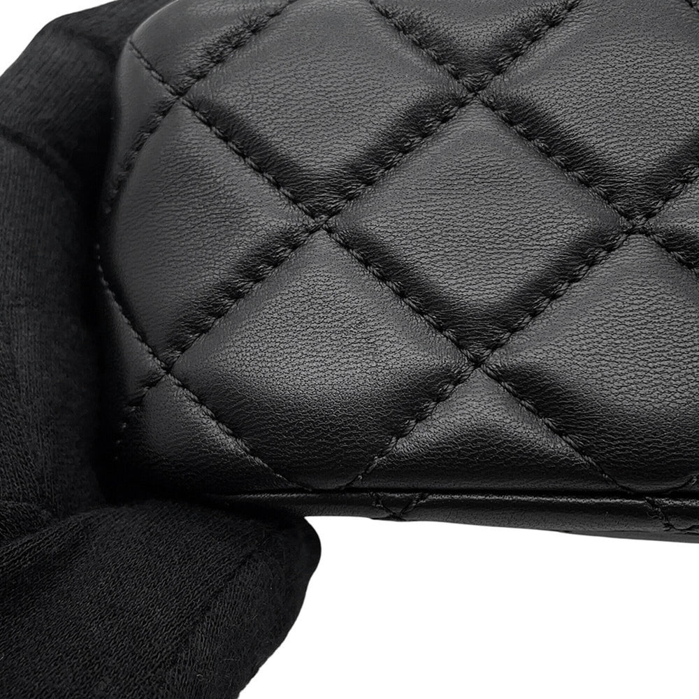 Chanel Chain Shoulder Bag, Coco Mark, Mini Matelassé, Lambskin, AS2380, CHANEL, Black, Handbag, Women's, CHANEL — Like New