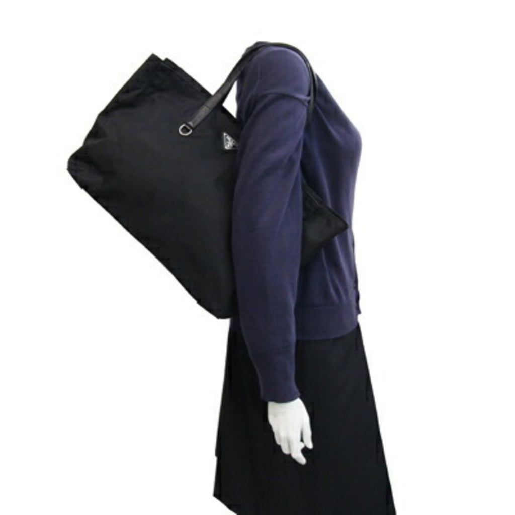 Prada Tote Bag BR3283 Black Nylon Leather Women's PRADA