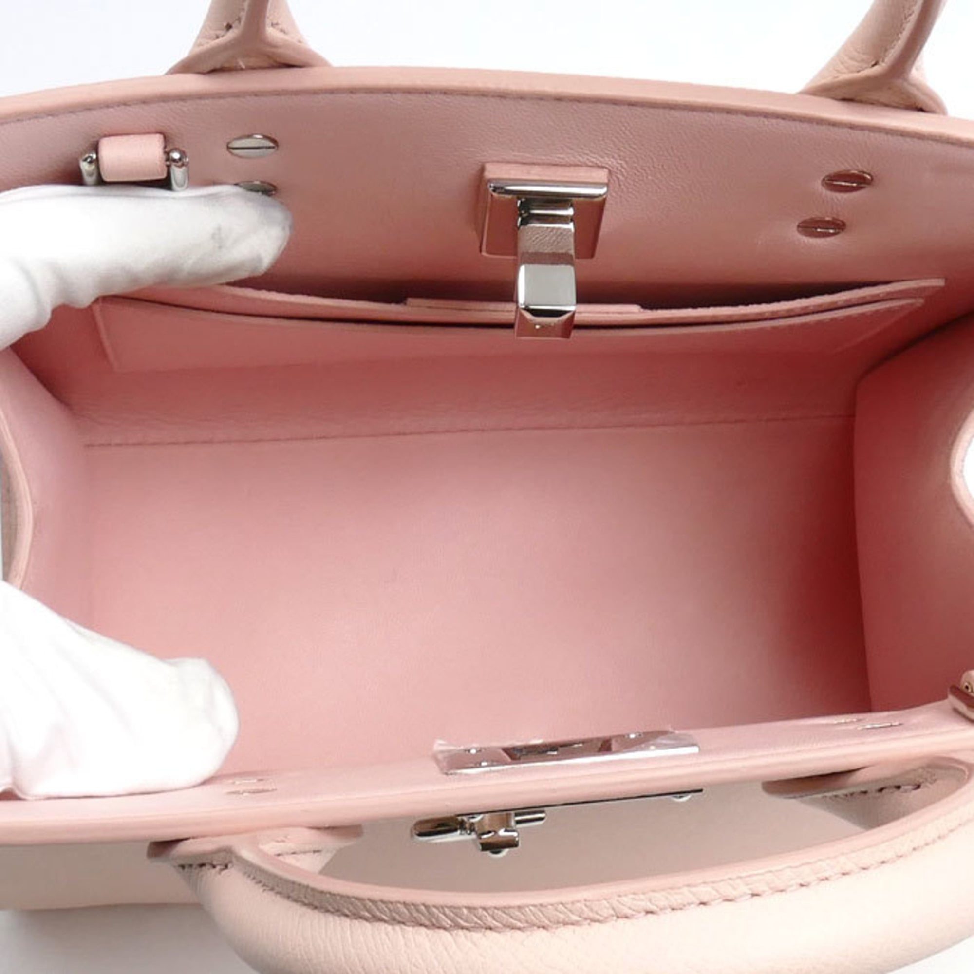 Salvatore Ferragamo Studio Box Bag XS 2-Way Shoulder Bag, Pink, 211424, Women's