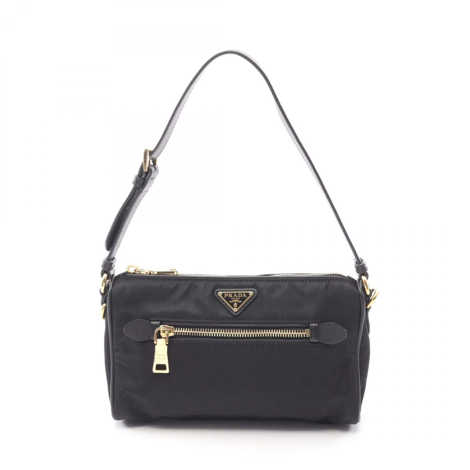 Prada handbag in nylon and Saffiano leather, black for women
