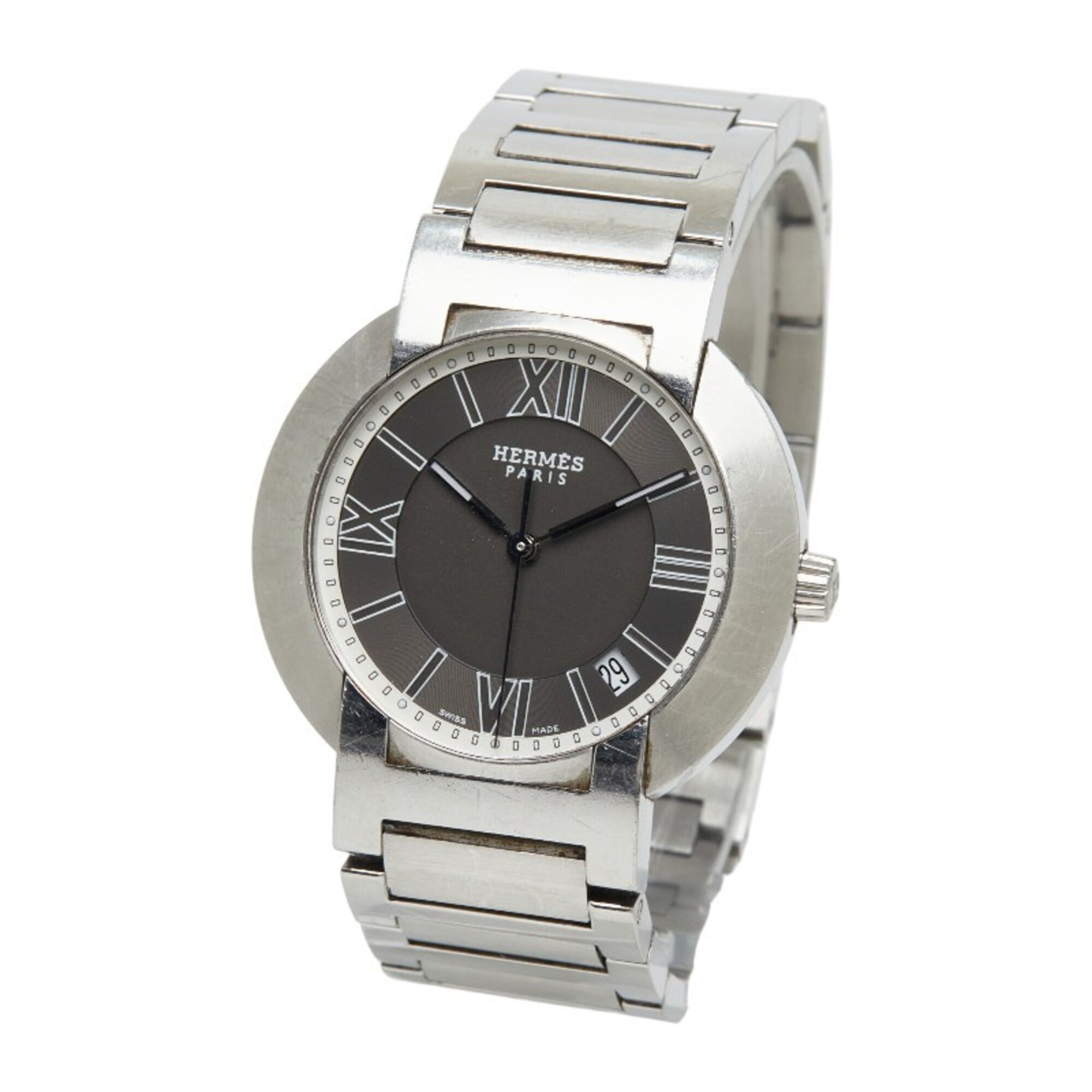 Hermes Nomade Autoquartz Watch NO1.710 Kinetic Grey Dial Stainless Steel Women's HERMES — Good