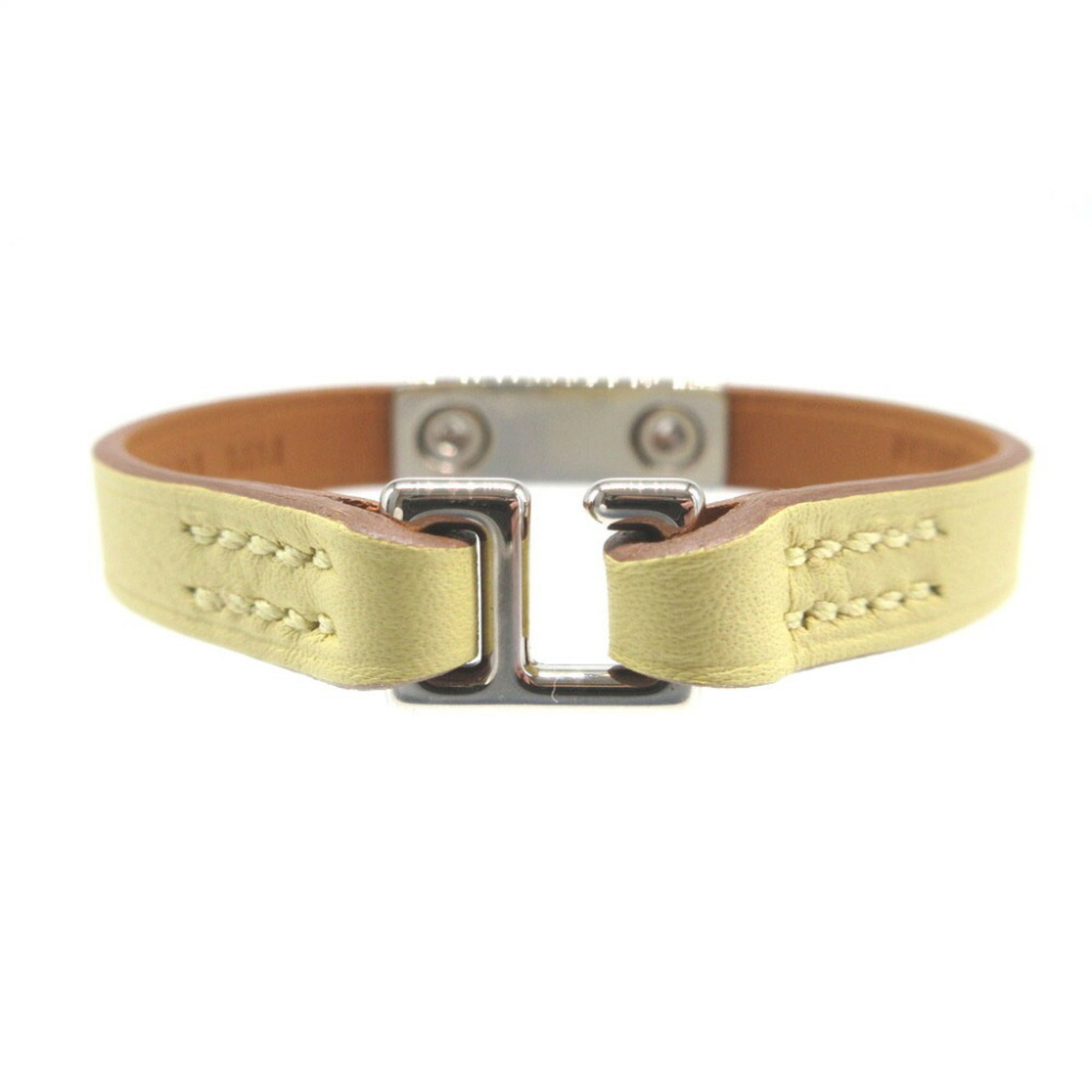 Hermes Rival Bracelet Swift Leather Jaune Poussin B Stamp (Made in 2023) 0727HERMES — Like New