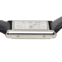Cartier Tank Must LM WSTA0041 Quartz Watch, White Dial, Stainless Steel Strap, Leather Ladies' Watch — Good