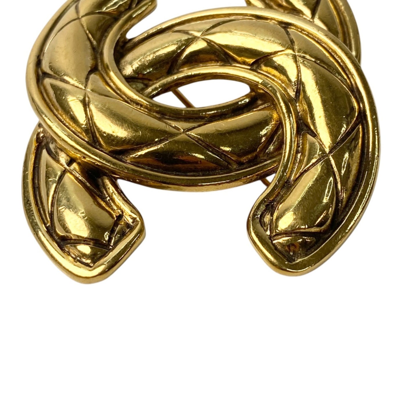 CHANEL Women's Coco Mark Matelasse Gold Brooch