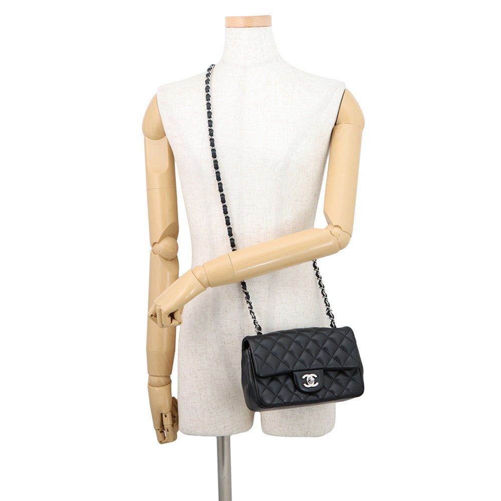 Chanel Chain Shoulder Bag Mini Matelassé 20 Coco Mark Lambskin A69900 CHANEL Black Handbag Women's — Like New