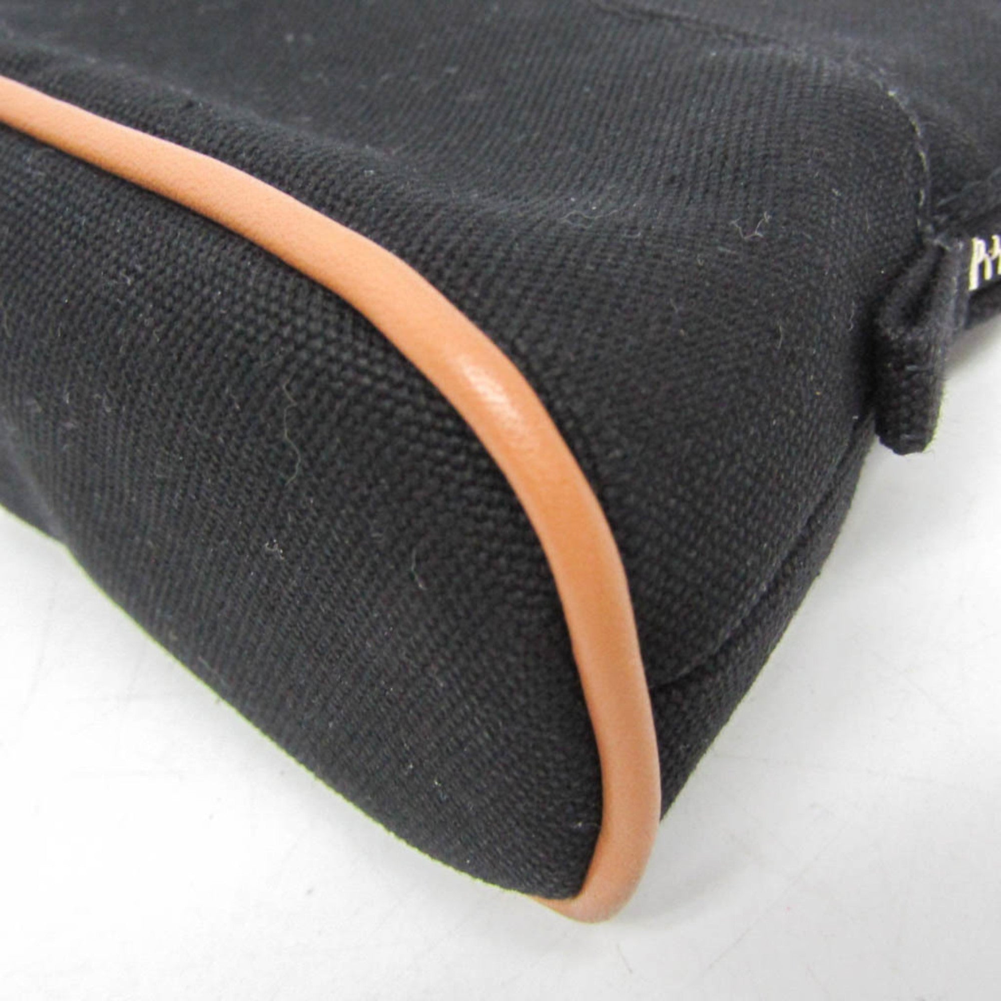 Hermes Bolide Mini Mini Women's Cotton,Leather Pouch Black,Brown — Like New