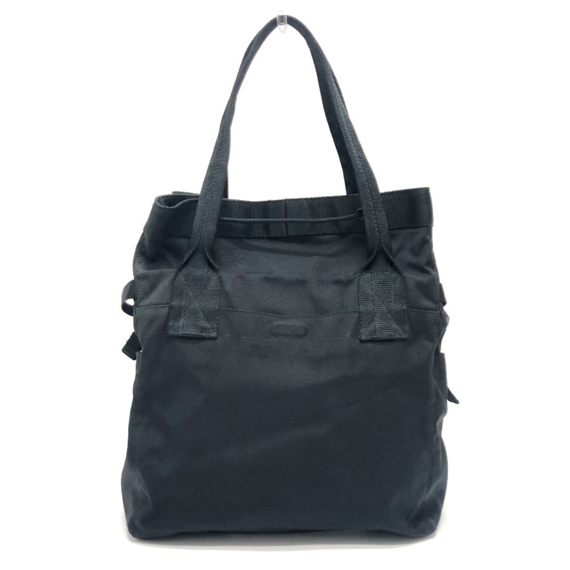 BALENCIAGA 644040 Army Medium Handbag Logo Tote Bag Nylon Men's Black