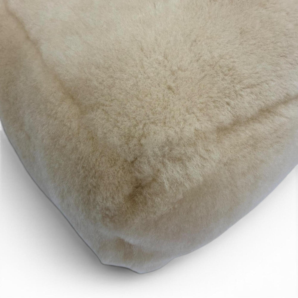 PRADA 1BG447 Terry Shearling Tote Sheepskin Triangle Logo Pouch Included 2-Way Shoulder Bag Beige Made in Italy Women's — Like New