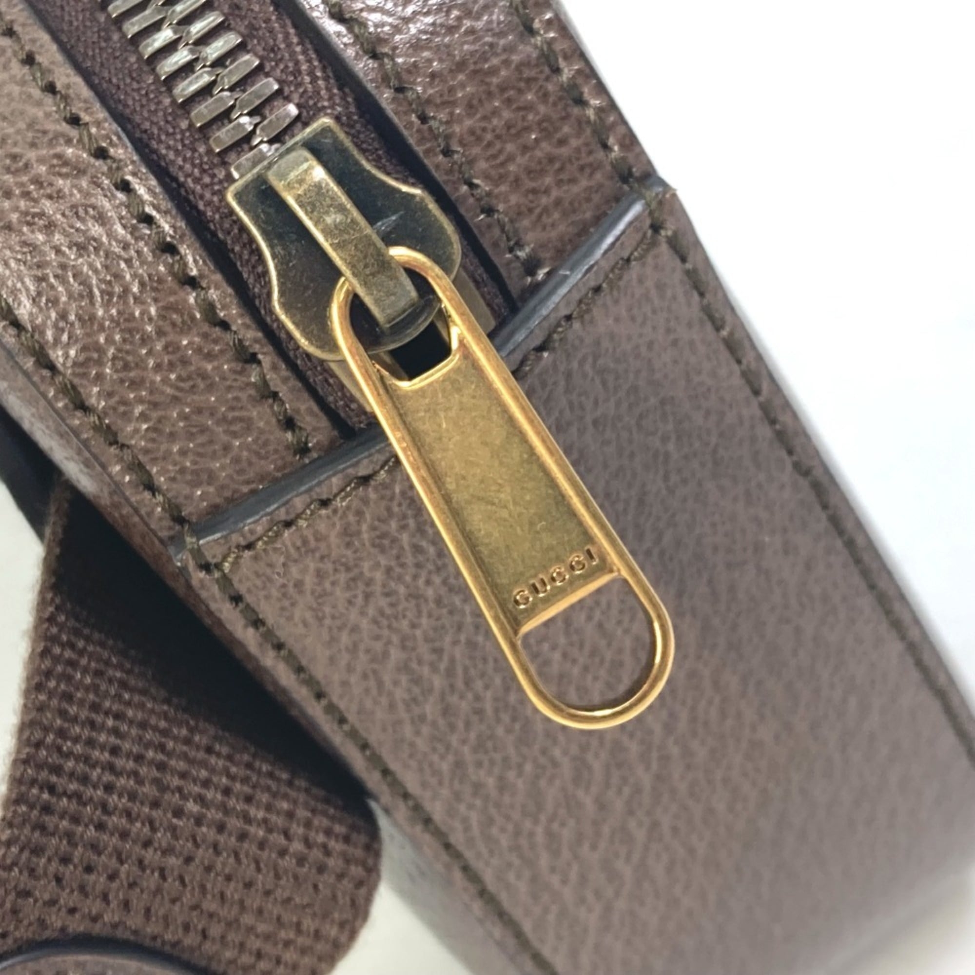 GUCCI 602695 Cross Belt Bag 100th Anniversary Shoulder Body Leather Men's Brown L-230928-1 — New - Store Return