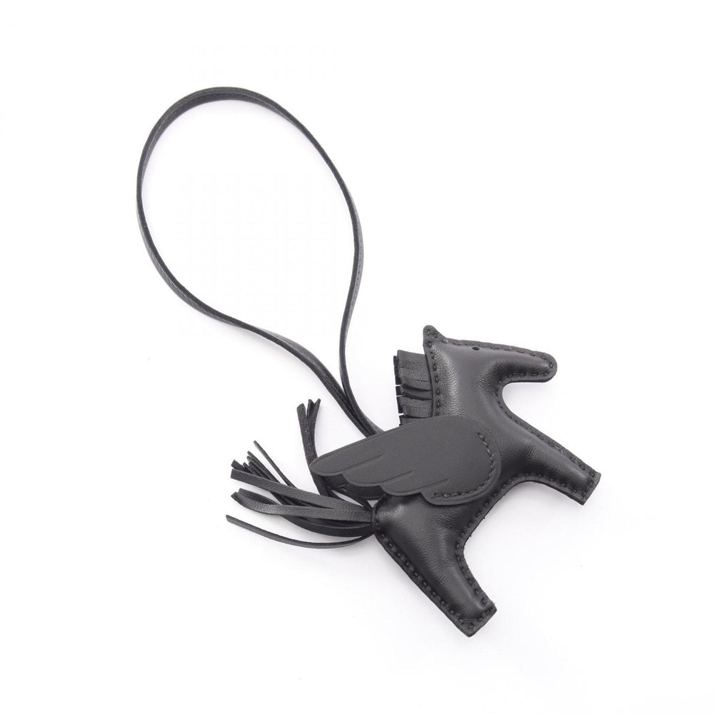 Hermes Rodeo Pegasus PM So Black Charm Accessory Agneau Milo Veau Swift Leather Women's — New - Store Return