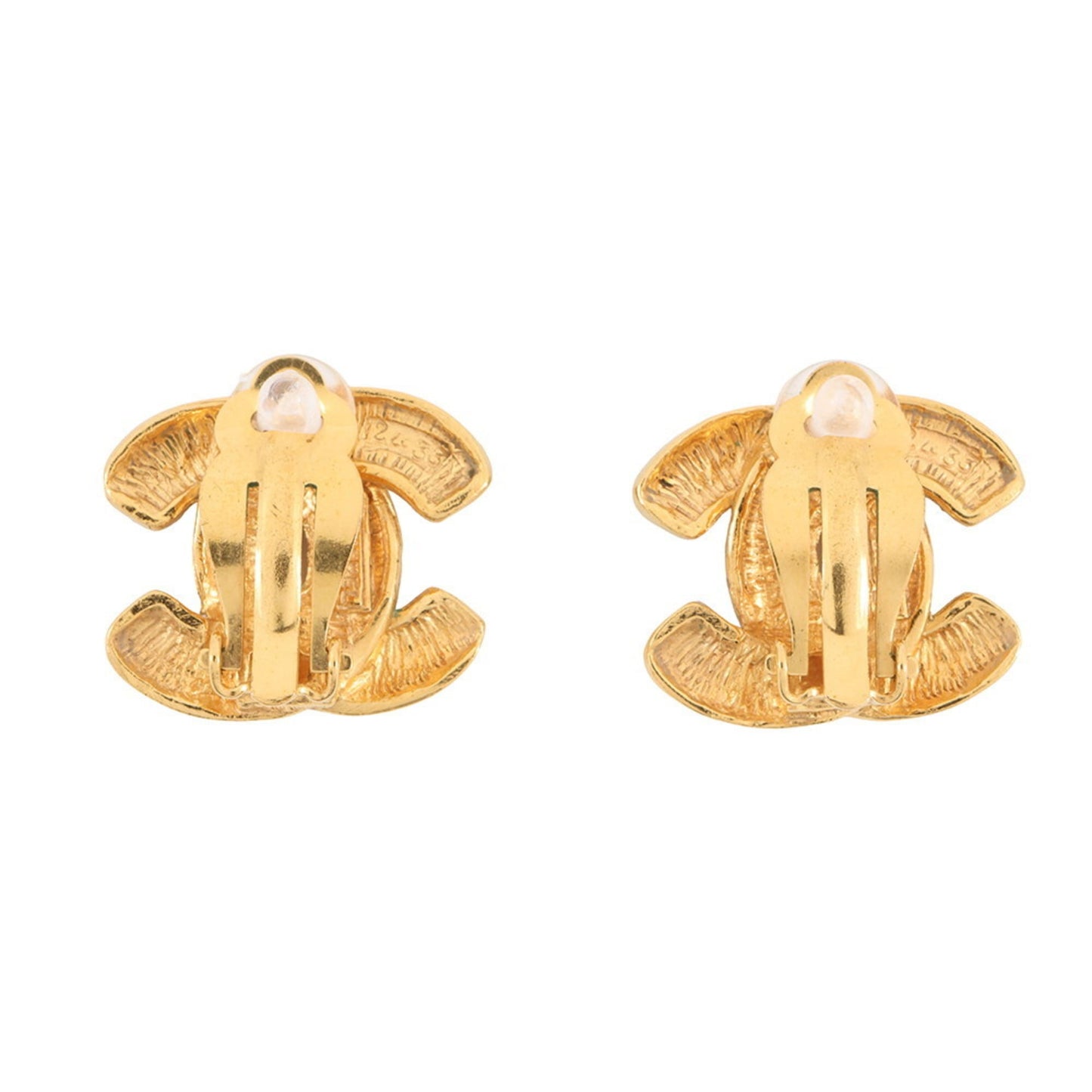 CHANEL Coco Mark Matelasse Metal Earrings