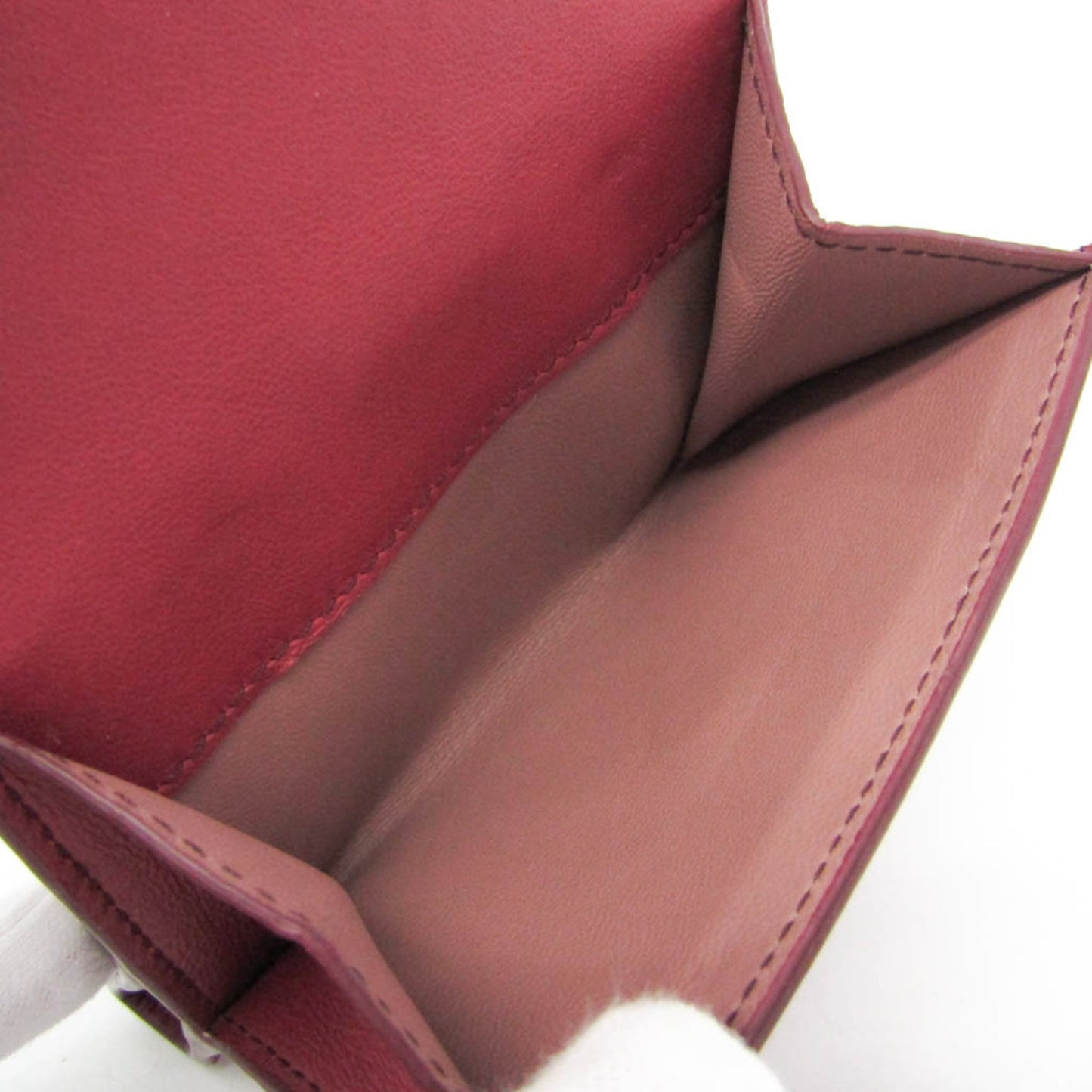 Bottega Veneta Intrecciato Compact Wallet Women,Men Leather Wallet (bi-fold) Red Color