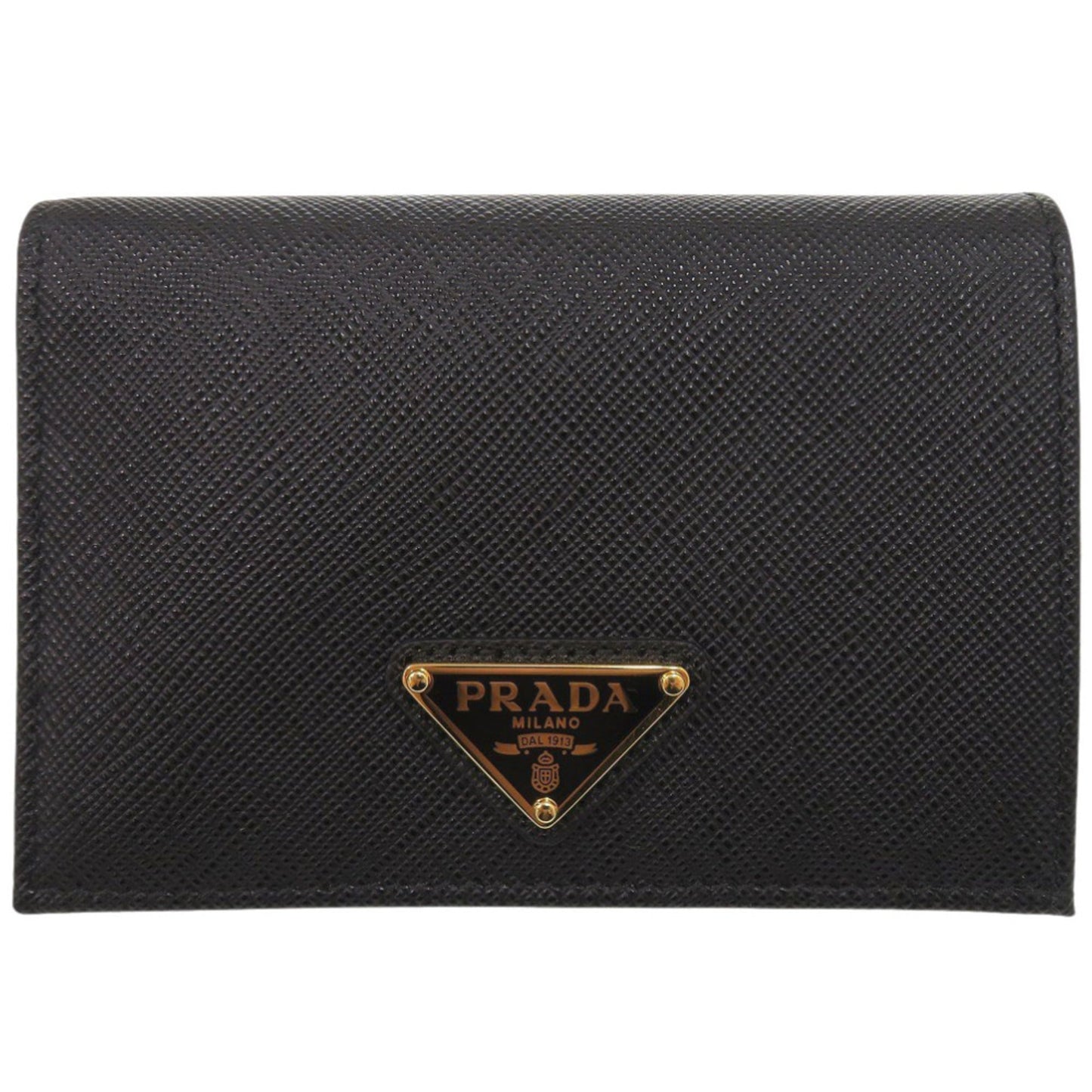 Like new Prada 1MV021 Saffiano Leather Black Bi-fold Wallet 0741 PRADA