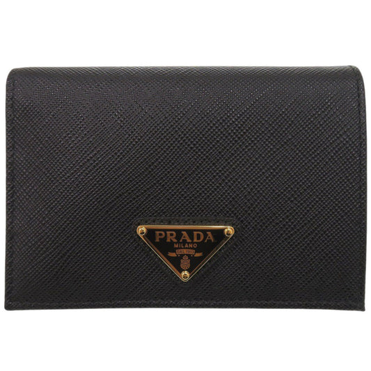 Like new Prada 1MV021 Saffiano Leather Black Bi-fold Wallet 0741 PRADA