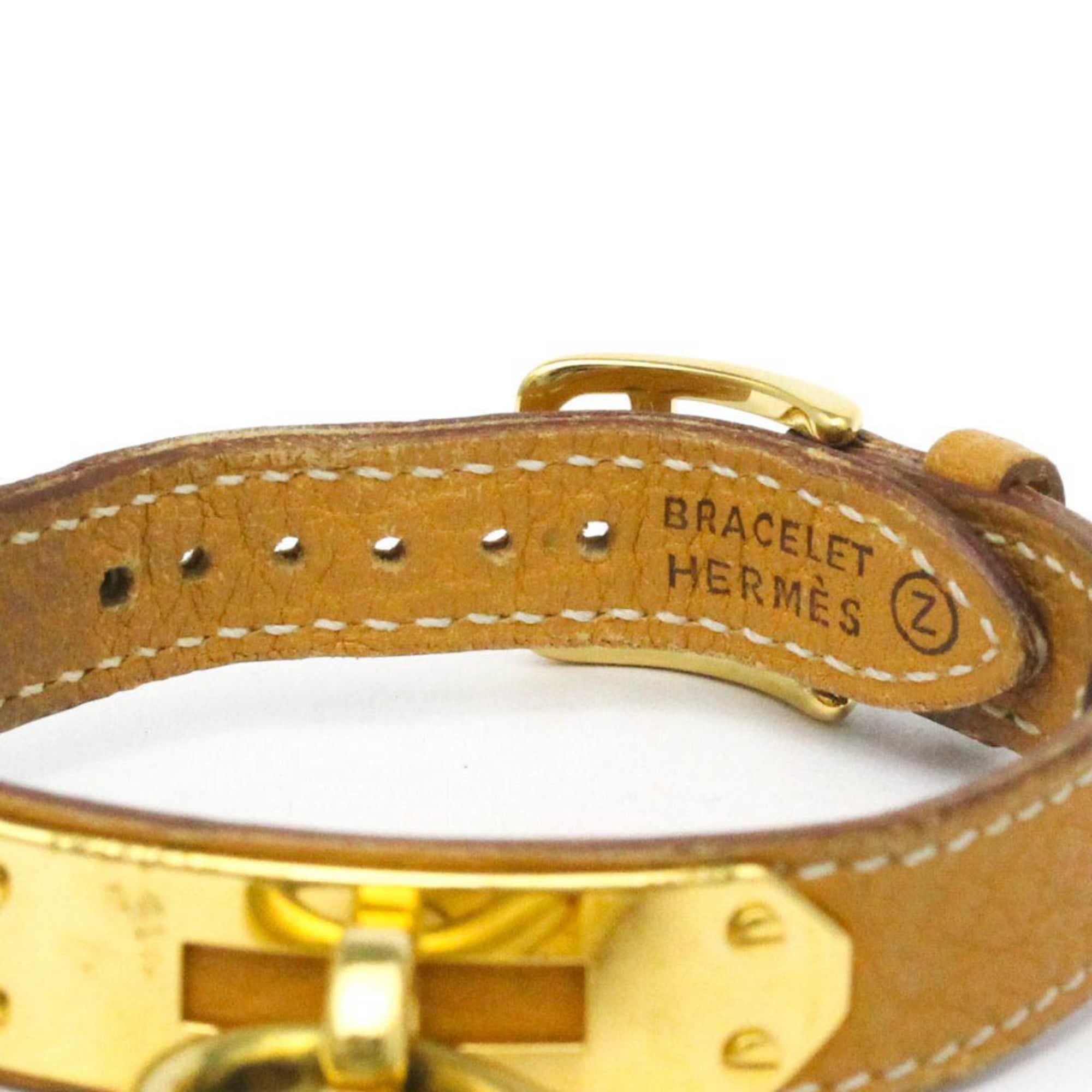 HERMES Kelly Watch Gold Plated Leather Quartz Ladies Watch — Good