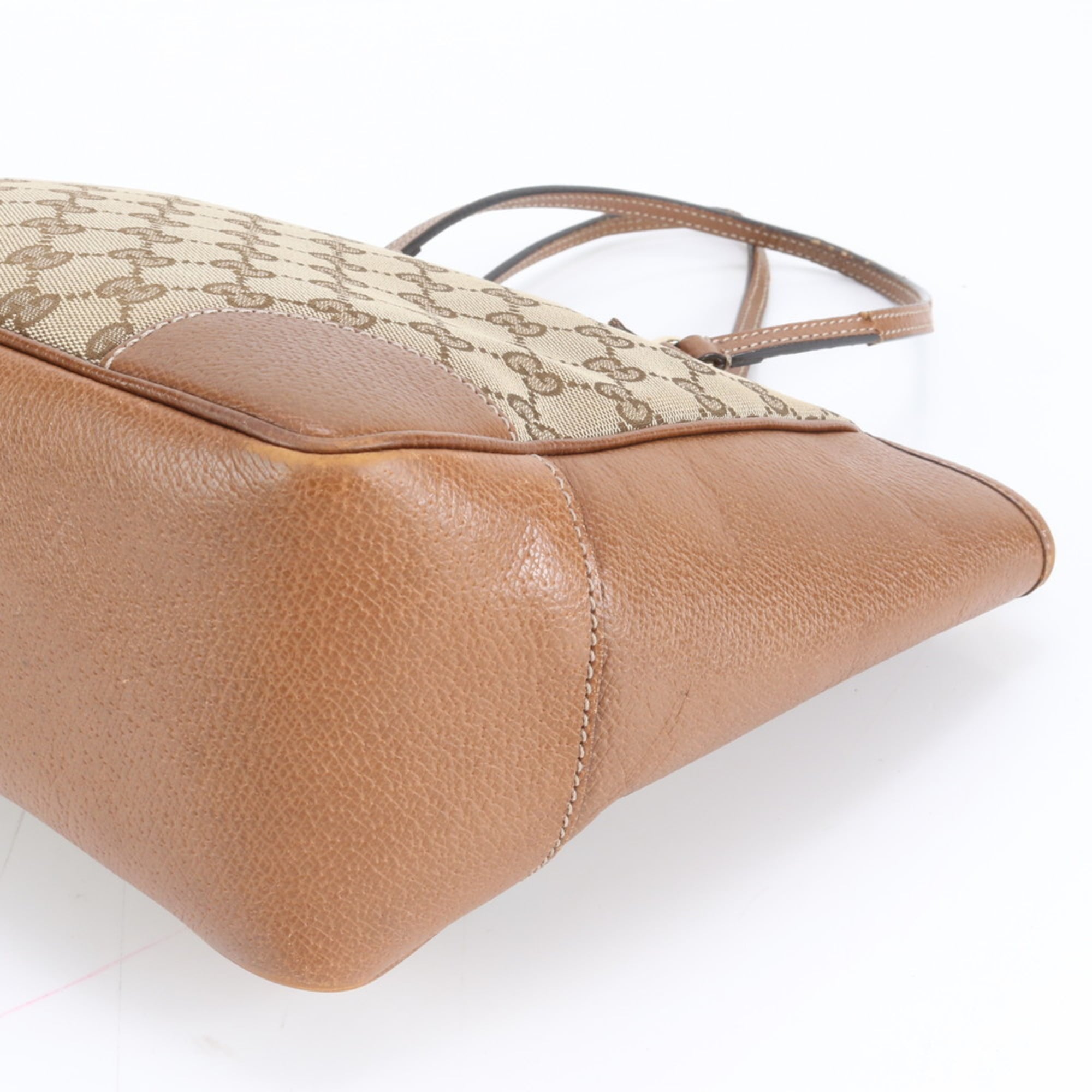 Gucci GG Canvas Bree 353119 Leather Tote Bag Shoulder Handbag Brown Women's