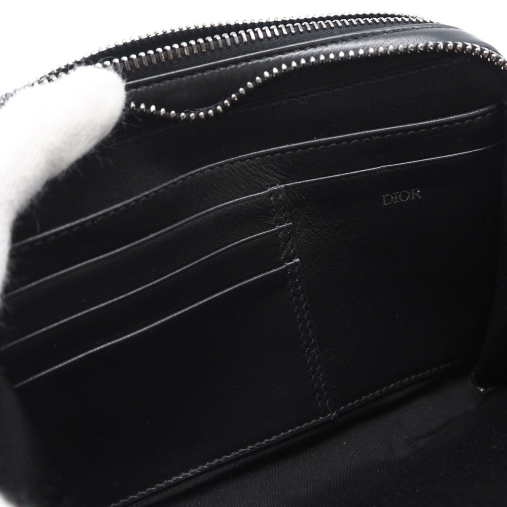 Christian Dior CD Diamond Messenger Pouch 2ESBC119 Shoulder Bag Black Gray Leather Women's — New - Store Return