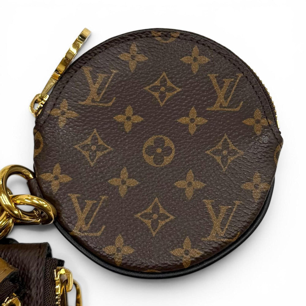 LOUIS VUITTON M68756 Monogram Giant Reverse Leather Pochette Trio Brown Made in France Women's with Dust Bag — Like New