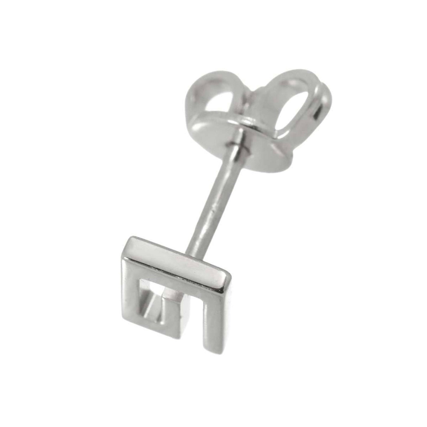 Gucci 18K White Gold 750 Logo Earring (Single Ear)