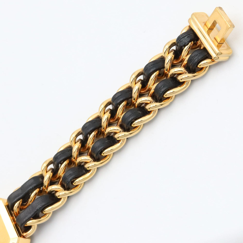 CHANEL Premiere Original Edition Watch, GP (Gold Plated), Leather, Women's, Black, H6951 — Very Good