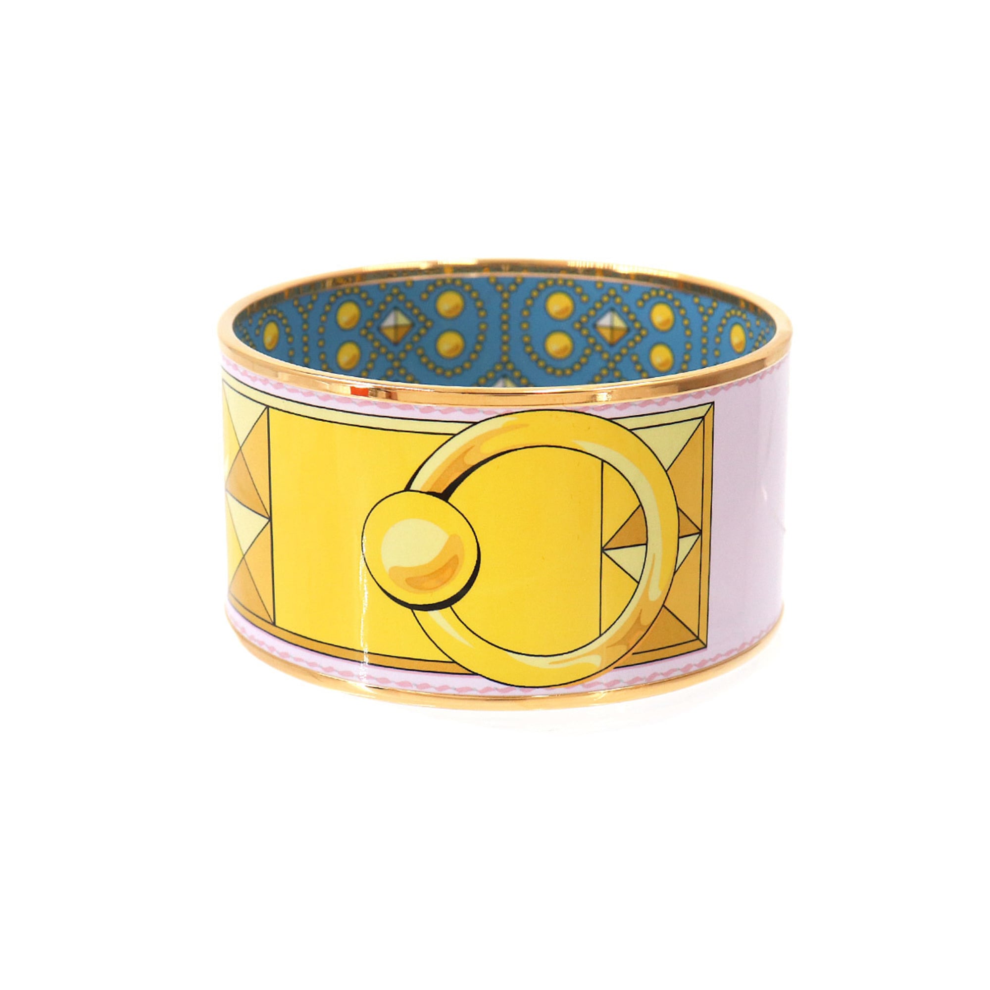 Hermes HERMES Email TGM Bangle Bracelet Yellow Pink Gold — New - Store Return