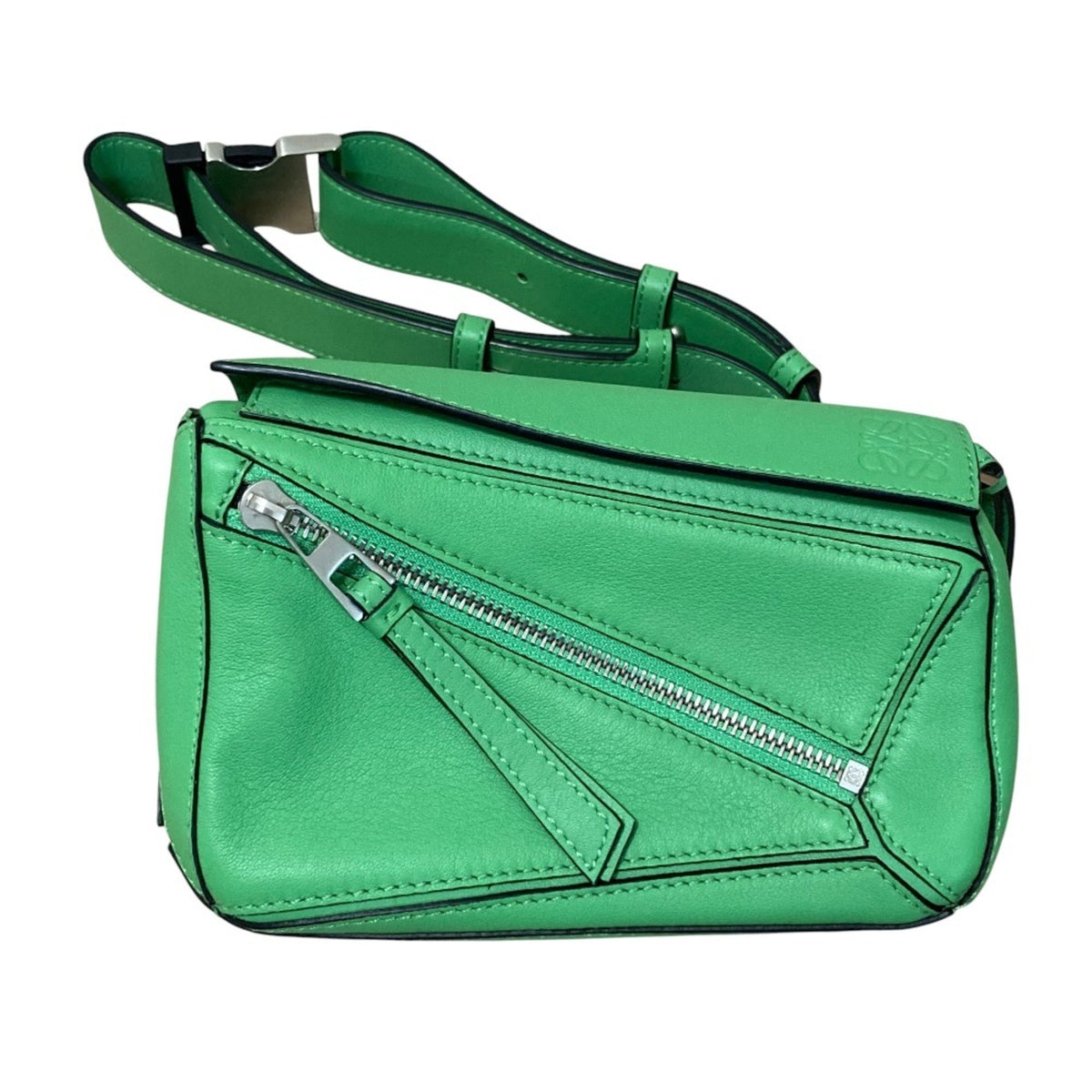 LOEWE PUZZLE MINI Bum Bag, Mini Body Bag/Shoulder B510U89X02, Green, Women's — Like New