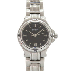 Excellent condition Gucci 9040L black dial stainless steel silver quartz watch 0028GUCCI — Good