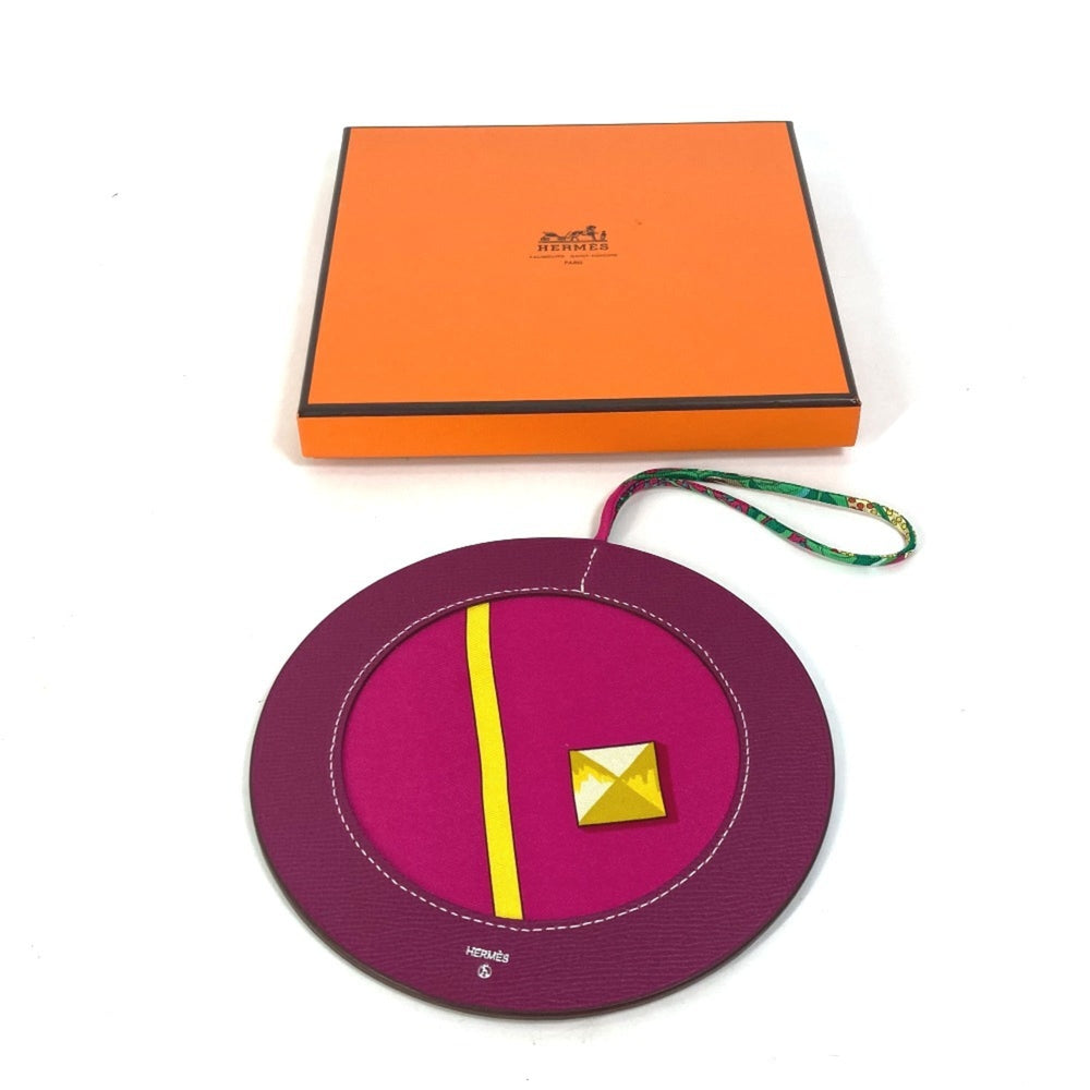 HERMES Petit H Bag Charm Epson Silk Women's Rouge Rose Purple G-230925-73 — New - Store Return