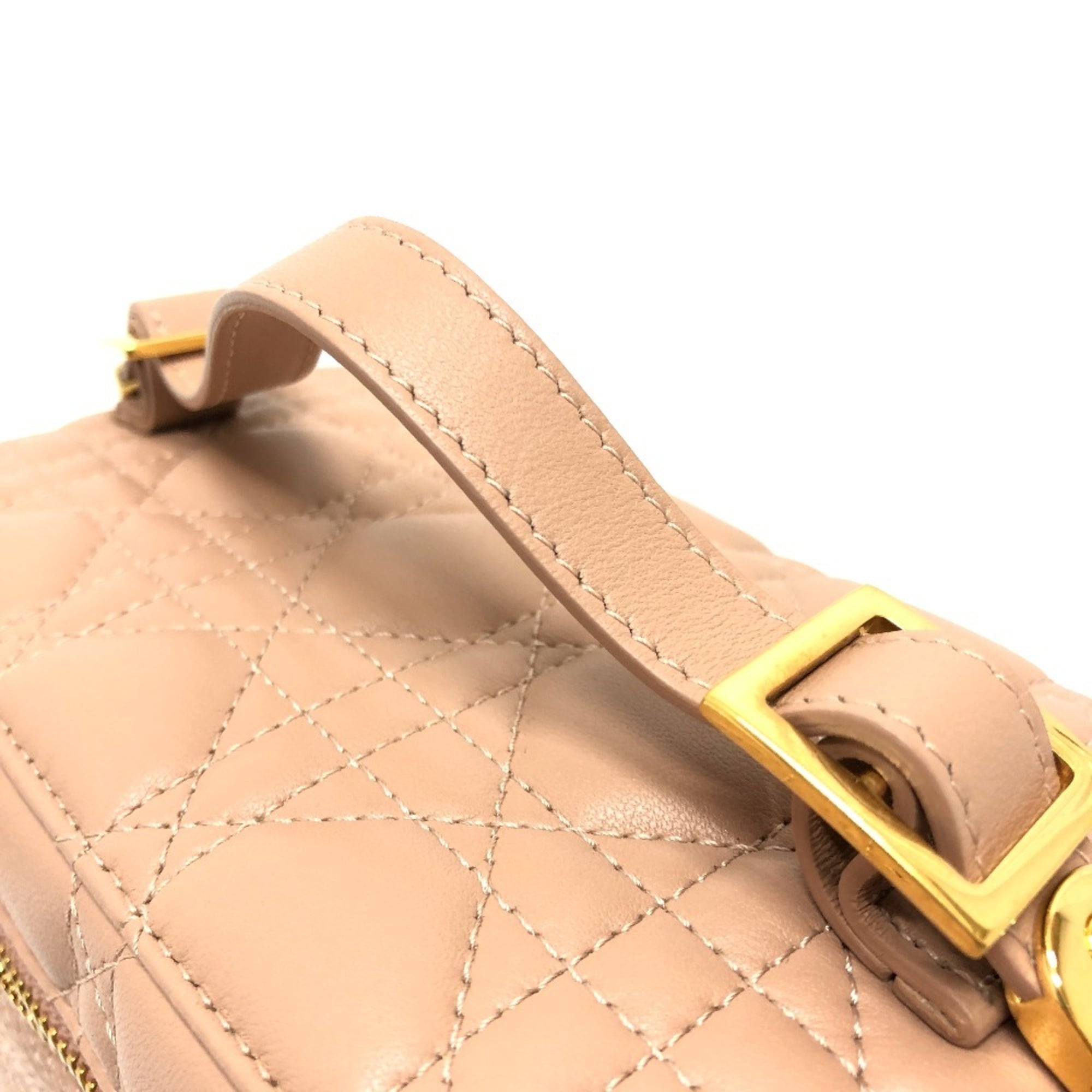 Christian Dior Dior Travel Small Vanity Bag Cannage Stitch Handbag Lambskin Canvas Women's Pink E-240503-12 — New - Store Return