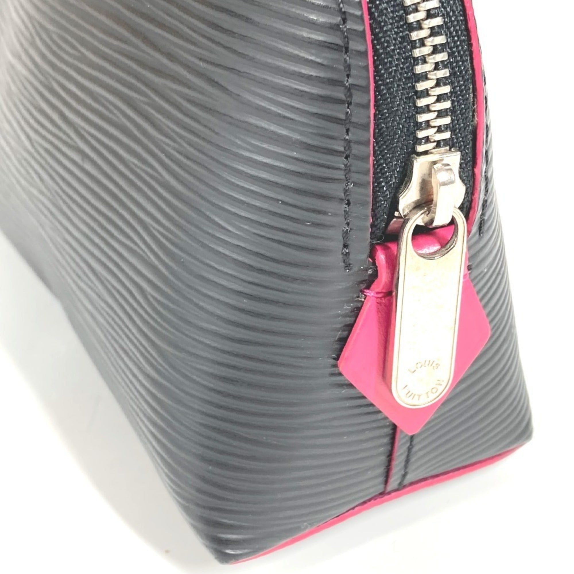 LOUIS VUITTON M67185 Epi Two-Tone Pochette Cosmetic Pouch/Makeup Pouch/Multi-Pouch/Cosmetic Pouch/Epi Leather/Men's/Women's/Noir/Black — Like New