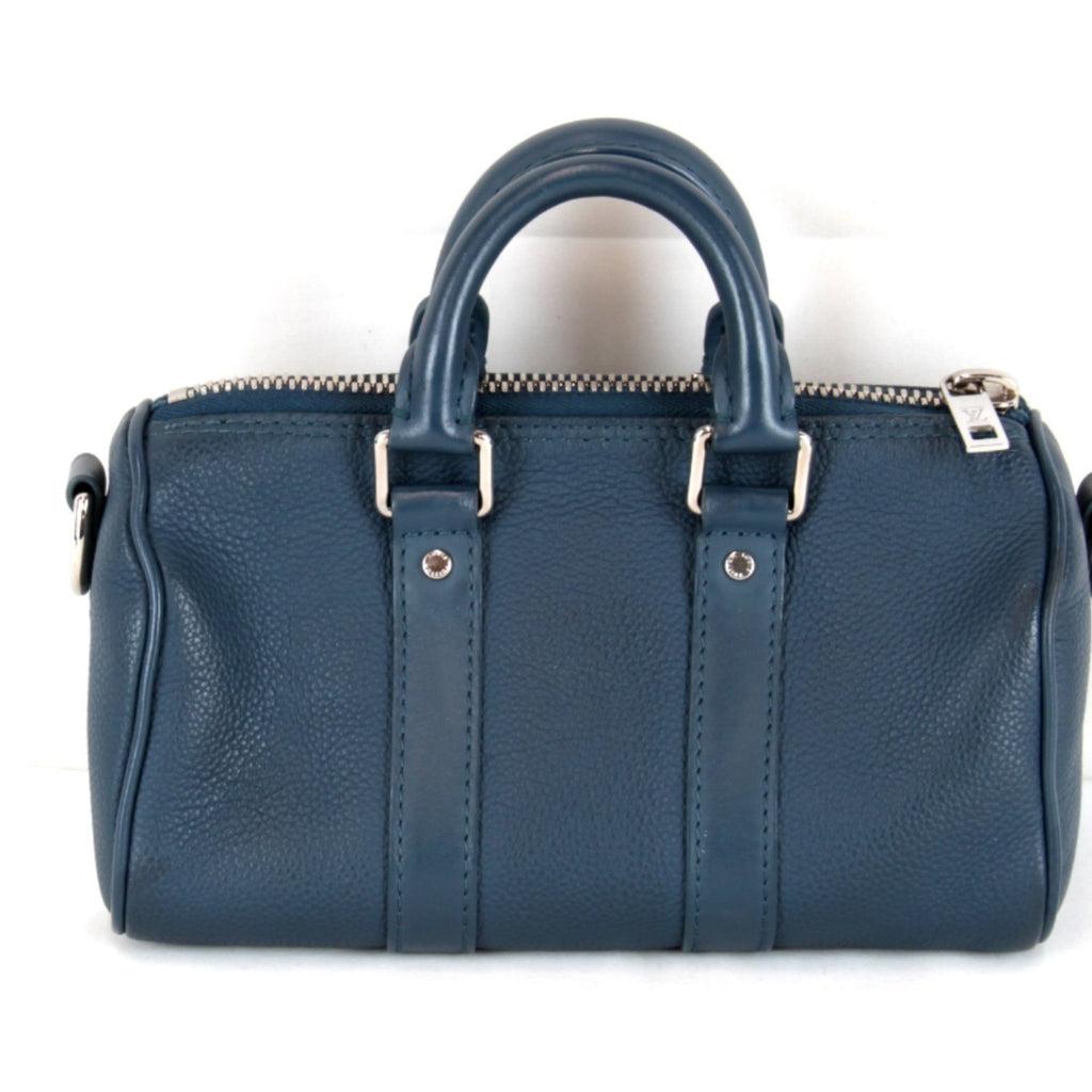 LOUIS VUITTON Aerogram Keepall XS Shoulder Bag with IC Chip, M81003, Leather Handbag, Blue, Women's