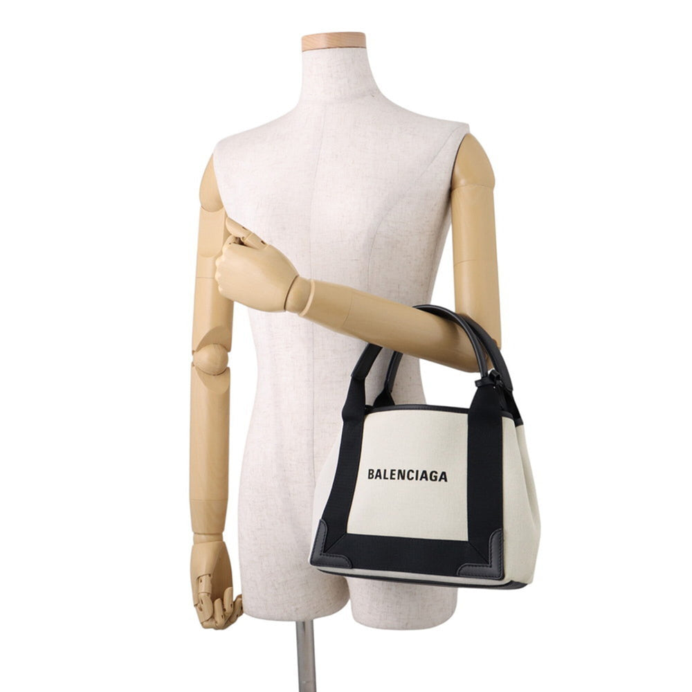 Balenciaga handbag Navy Cabas XS 390346 BALENCIAGA 2-way White Black — Like New