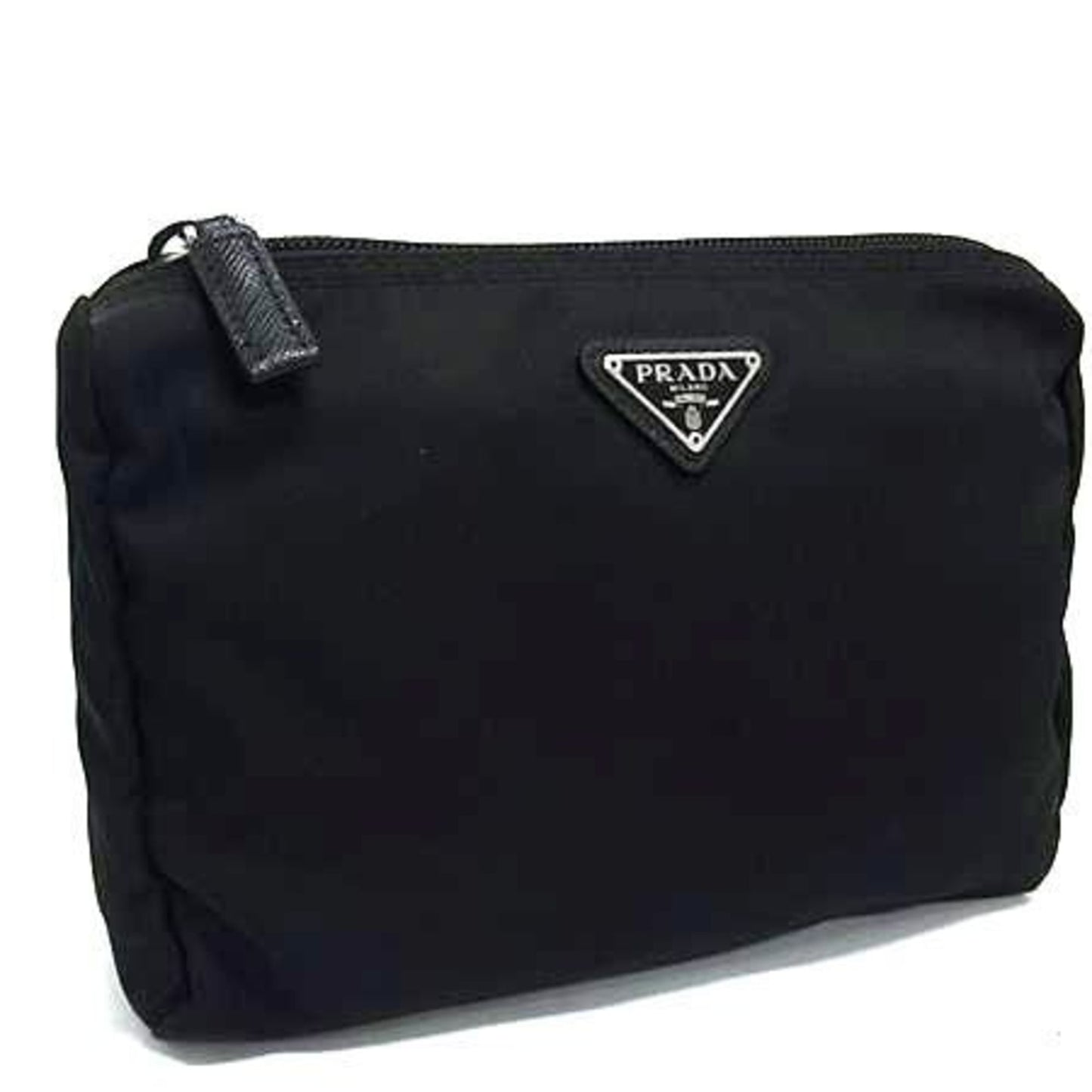 PRADA Prada Triangle Pouch Bag 1NA011 Black Tessuto Nylon Women's Mark