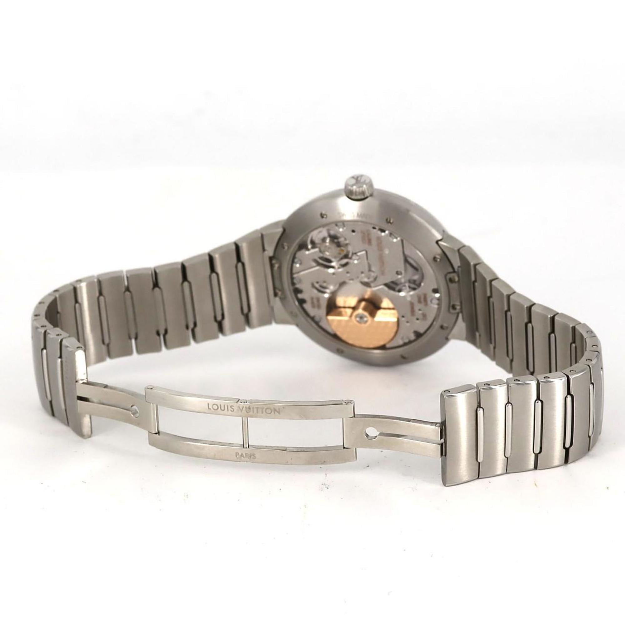 Louis Vuitton Tambour Automatic Steel Blue W1ST20 Stainless Watch — Very Good