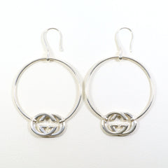 Gucci sterling silver 925 earrings with an interlocking G design. Total weight: approximately 10.6g. Like new — Like New