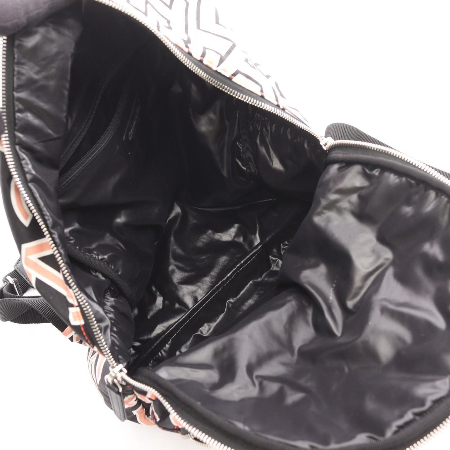 CHANEL Matelasse Neon Backpack, Canvas, Women's, Black, Ivory, Pink