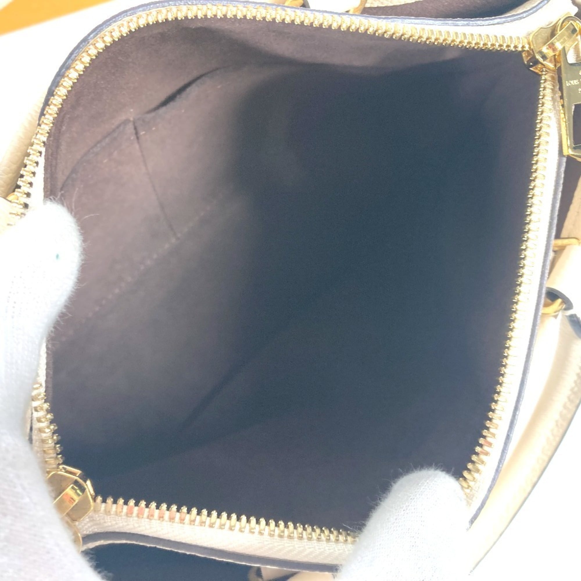 LOUIS VUITTON M46503 Monogram Empreinte Trianon PM Bag Handbag Tote Shoulder Leather Women's Crème White G-241125-63 — Like New