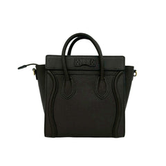 CELINE Luggage Nano Shopper Leather 2-way Handbag Shoulder Bag Mini Tote Brown 42681 — Like New