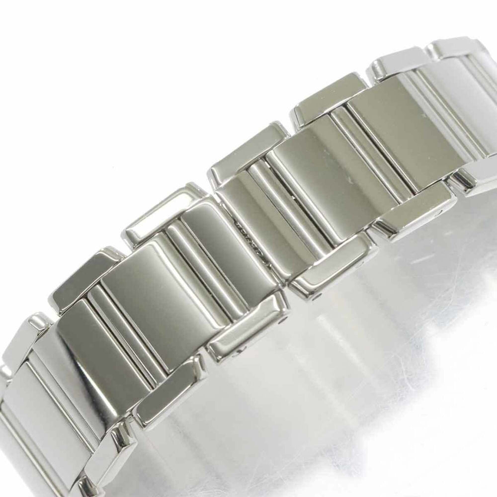 Cartier Tank Francaise SM WE1002S3 Ladies' Watch, Diamond Bezel, Ivory, 18K White Gold, Quartz — Like New